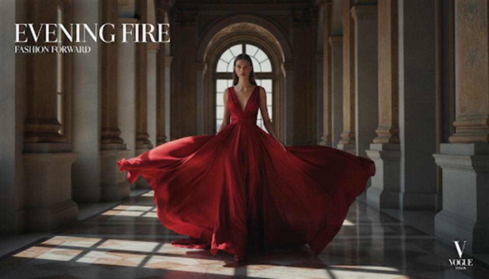 Model in eleganter Abendrobe